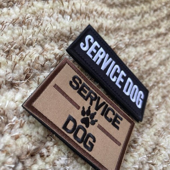 Set of 2 Embroidery Service Dog Patch, Hook and Loop Appliques for Harnesses - Picture 2 of 4